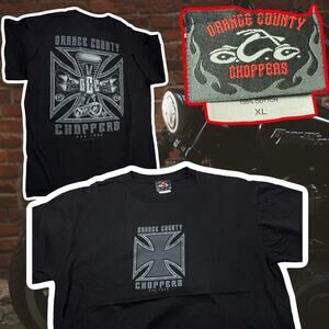Vintage Orange County Choppers OCC Biker Black T-Shirt Size XL